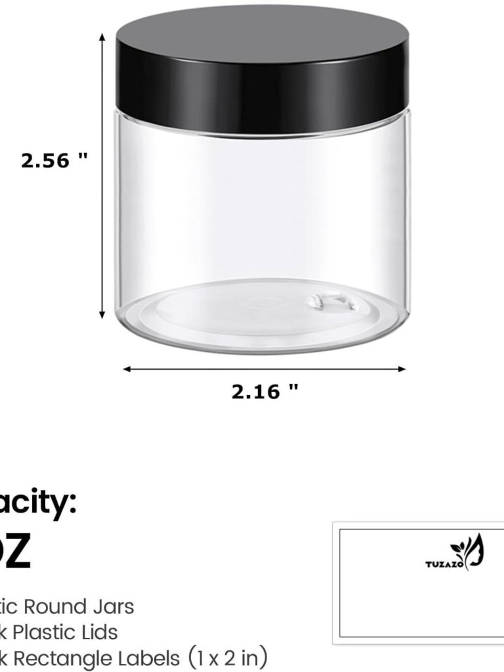 4 Oz Plastic Container Jars with Lids BPA Free, Empty Round Clear Cosmetic Conta - Picture 3 of 7